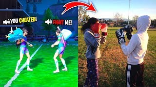 2 Fortnite Kids 1v1... then FIGHT IN REAL LIFE! I'm Done.