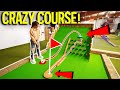 Insane ONE OF A KIND Homemade Mini Golf Course! - CRAZY Course!