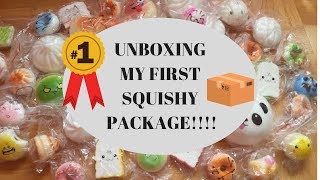 Opening my first squishy package!!😱😃🐶