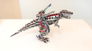 킹콩 3D퍼즐 종이모형 시리즈 메탈 티라노사우루스 공룡로봇 (The robot Tyrannosaurus Dinosaur DIY Paper Puzzle Kit )