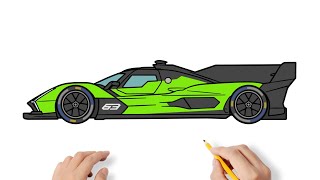 How to draw a Lamborghini SC63 / drawing lambo 2023 hypercar step by step