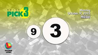 Wisconsin Lottery Midday Draw 10/17/2022