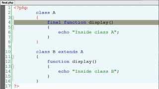 Preventing Inheritance and Overriding with final: PHP OOP