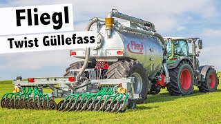 Gülle fahren: Fliegl Twist Güllefass mit Hundegang und Schlitzgerät | Gülleverteiler Skate