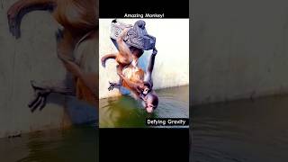 Animals Agility: Monkey Quenching Thirst with Baby! #animallover #amazing #epic