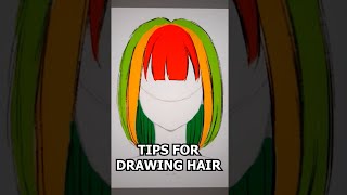 Tips for Drawing Hair! 💖 #shorts