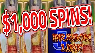 $1,000 SPINS!!! 🤯INSANE ULTRA HIGH LIMIT DRAGON LINK JACKPOT!