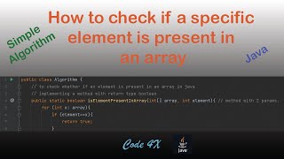 Check whether if an element is present in an array - Java