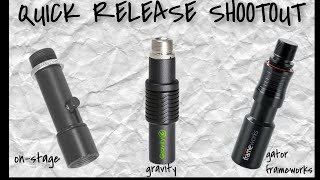 Microphone Quick Release Shootout - On-Stage QK-2B vs. Gator Frameworks vs. Gravity MSQC