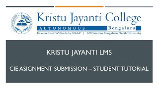 CIE Component Assignment submission - Tutorial for students