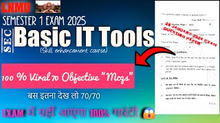 Basic IT Tools (SEC) viral vvi objective (mcqs). LNMU Semester 1 Exam 2025