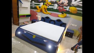 Blue Car Bed | Kids Bed - JD WOODEN ENTERPRISE | Call and Whatsapp 9953075412 For more Details