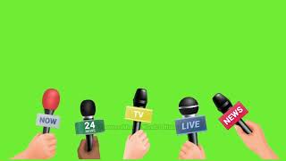 News mic in green screen with chroma key