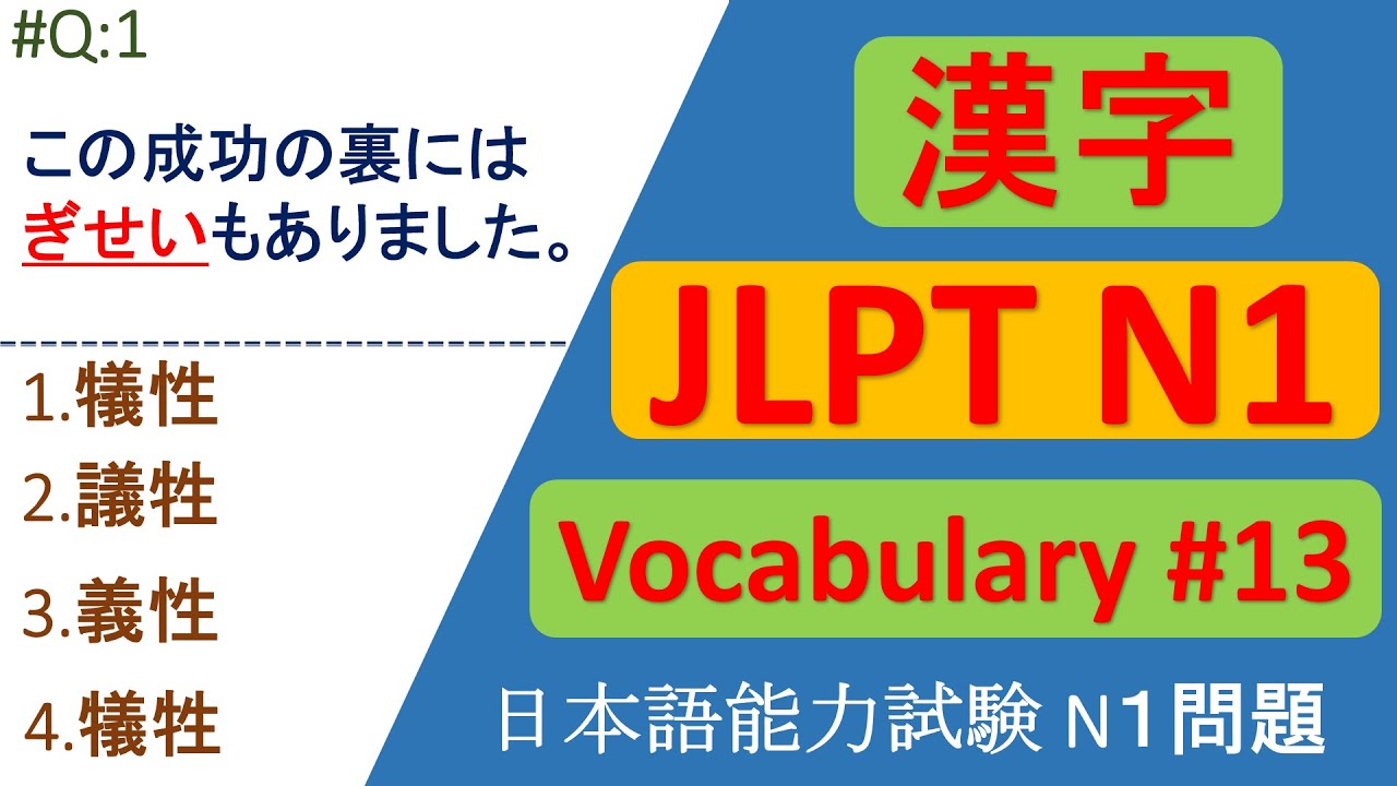 JLPT N1 KANJI/Vocabulary Questions And Answers | Sample JLPT Questions ...