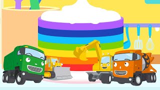 색깔 동요🌈 l 무지개 케이크 만들기🍰 | 천하장사 중장비와 색깔을 배워요🚛 | 빨주노초파남보 노래 | 중장비 컬러송 | 타요 어린이 인기 동요 메들리