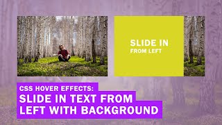 CSS Image Hover Effects: Slide in Text from the Left with Background (Quick Tutorial)
