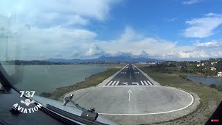 Boeing 737-800 Cockpit landing at Corfu CFU/LGKR - 737Aviation