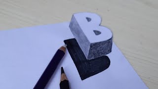 3D drawing Letter "B" for beginners #shorts #drawing #art