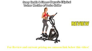 Review Sunny Health & Fitness Magnetic Elliptical Trainer Machine w/Tablet Holder