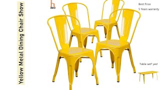 H JINHUI Yellow metel dining chair