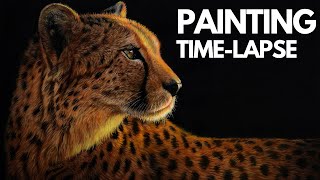 Painting Time-Lapse | ANIMAL ART| Acrylic Painting Cheetah