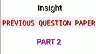 Previous Question Paper Peon Peon Attender | PSC Examination | Insight Psc Coaching | Important Ques