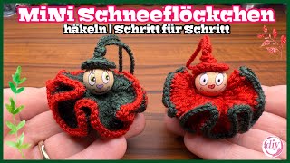 ❄️ MiNi Schneeflöckchen ❄️ häkeln | schnell & einach | Schritt für Schritt | @DiYlBeInspired