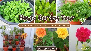 హౌస్ గార్డెన్ టూర్ | House Garden Tour | #mrsfauji #gardening #garden #flowers #rose #popular #vlog