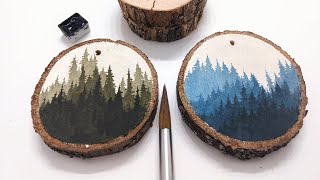 I discovered the EASIEST pine tree painting technique - How to paint watercolor pine tree landscape