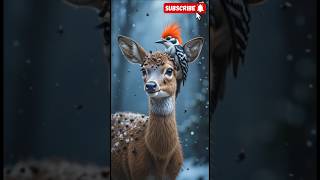 Woodpecker the Cleaner: How the Bird Removes Parasites from a Deer #shorts #shortvideo