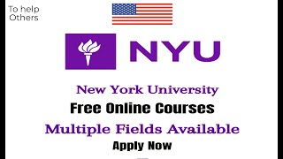 NYU Free Online Courses 2020 | New York University, USA