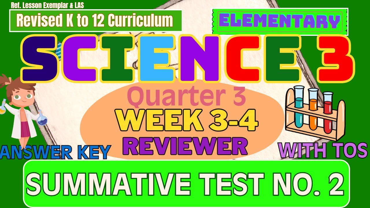 Science 3 Q3 Summative Test No 2 Youtube