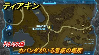 ティアキン　カバンダがいる看板の場所　ドルミの森　＃１５１１　【ゼルダの伝説ティアーズオブザキングダム】