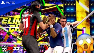 WWE 2K23 - Messi vs Cristiano vs Mbappe vs Haaland vs Zlatan vs Vini vs Mo Salah vs Bruno Fernandes