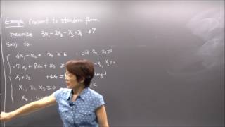 Linear Programming, Lecture 4. Standard form; Review on pivot process.