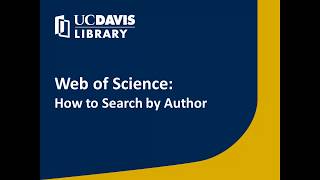 Web of Science: How to Search by Author