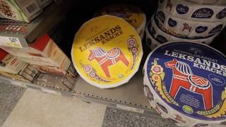 All different Crackers and Wasa bread in a Stockholm grocery store