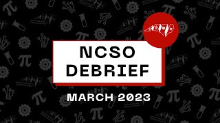 NCSO Debrief - March 2023