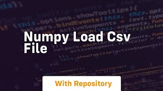 numpy load csv file