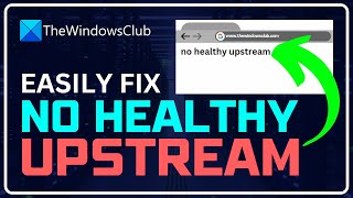 Fix No Healthy Upstream error and what does it mean
