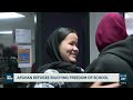 afghan refugee teen enjoying freedom of school in edmonton