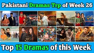Pakistani Dramas Trp Report of Week 26 : Top 15 Dramas of this Week