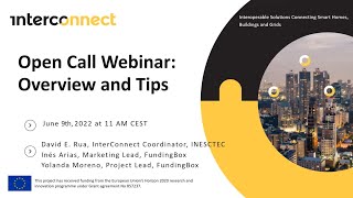 Interconnect Open Call webinar: Overview and Tips