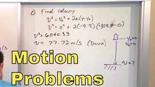 18 - Free Fall Motion Problems in Physics (Acceleration due to Gravity), Part 7
