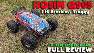 Hosim Q905 1:16 4WD Brushless Truggy with Paddle Tires/Oil Filled Shocks Review