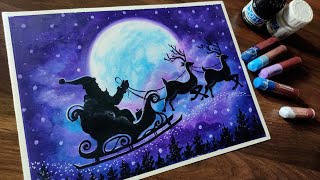 Merry Christmas Drawing Easy | Christmas Drawing Oil Pastel Easy #merrychristmas