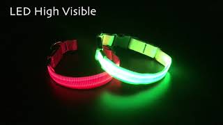 2021 Top LED Dog Collar| BSEEN Nylon Webbing Light Up Dog Collar| Be Seen& Be Safe!