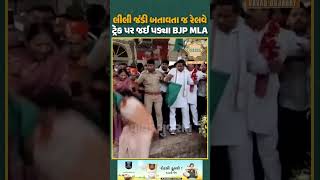 લીલી જંડી બતાવતા જ રેલવે ટ્રેક પર જઈ પડ્યા BJP MLA #mla #bjp #gujarat #gujaratinews #vavadgujarat