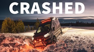 CRASHED | Arctic WINTER VANLIFE goes WRONG!