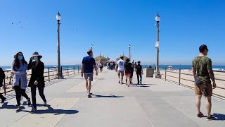 Hello California! Huntington Beach Pier Stroll (4K)